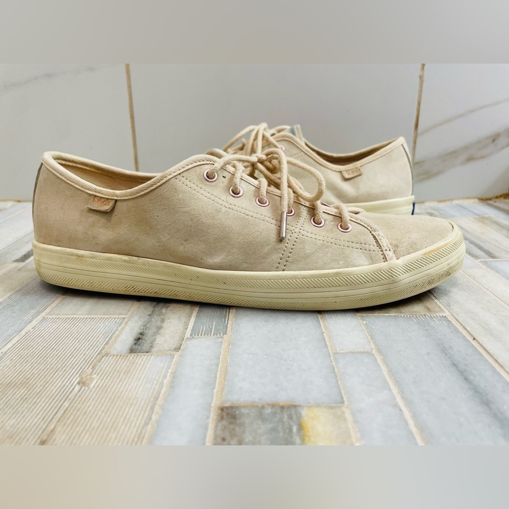 Keds Kickstart Womens 8.5 shoes beige taupe Suede Lace Up Athleisure Sneakers - Picture 3 of 14